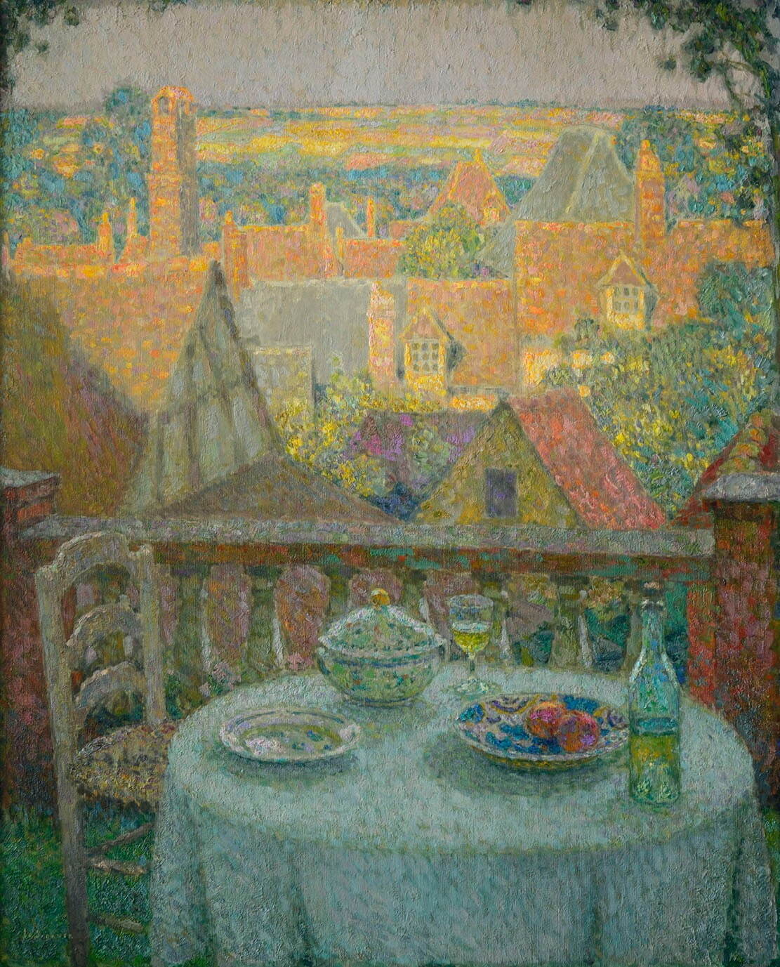 アンリ・ル・シダネル《ジェルブロワ、テラスの食卓》1930年 フランス、個人蔵