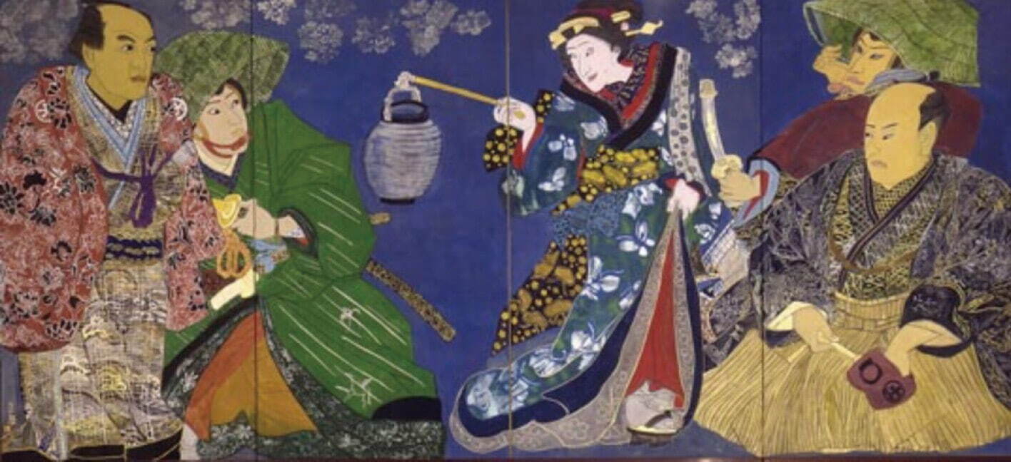 片岡球子《面構 歌川国貞と四世鶴屋南北》1982年(昭和57年) 東京国立近代美術館蔵