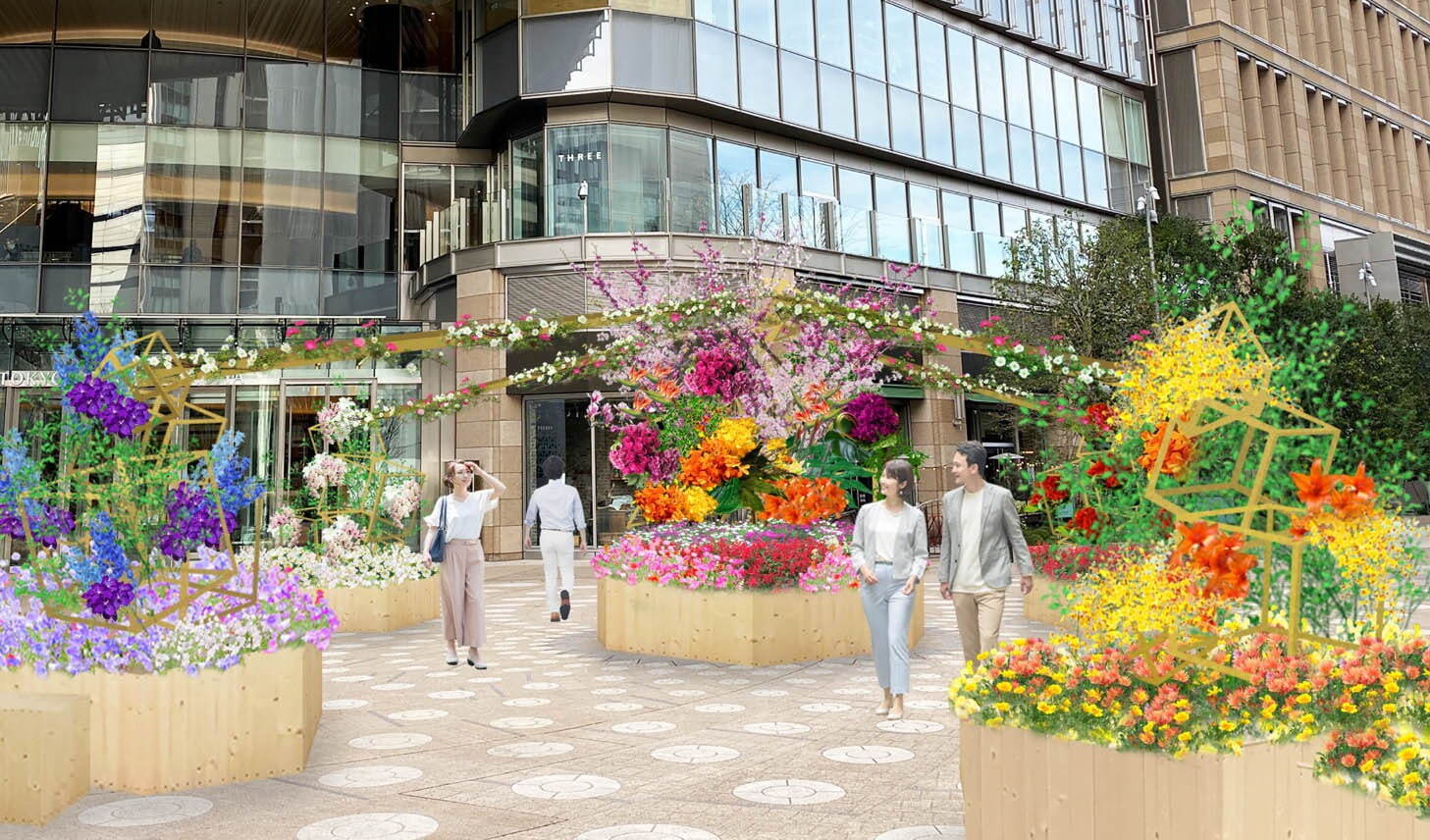 東京ミッドタウン日比谷 ヒビヤブロッサム 22 開催 春の花々が日比谷の街を彩る ファッションプレス