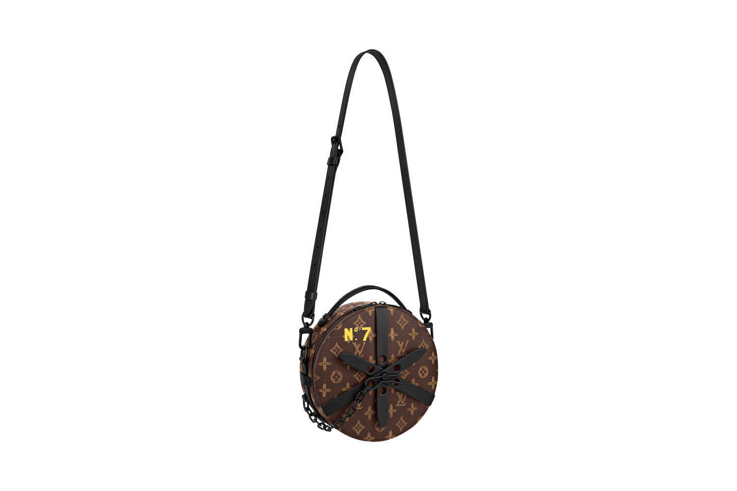 〈ルイ・ヴィトン〉「N°7」ロゴの丸型革製ミニショルダーバッグ