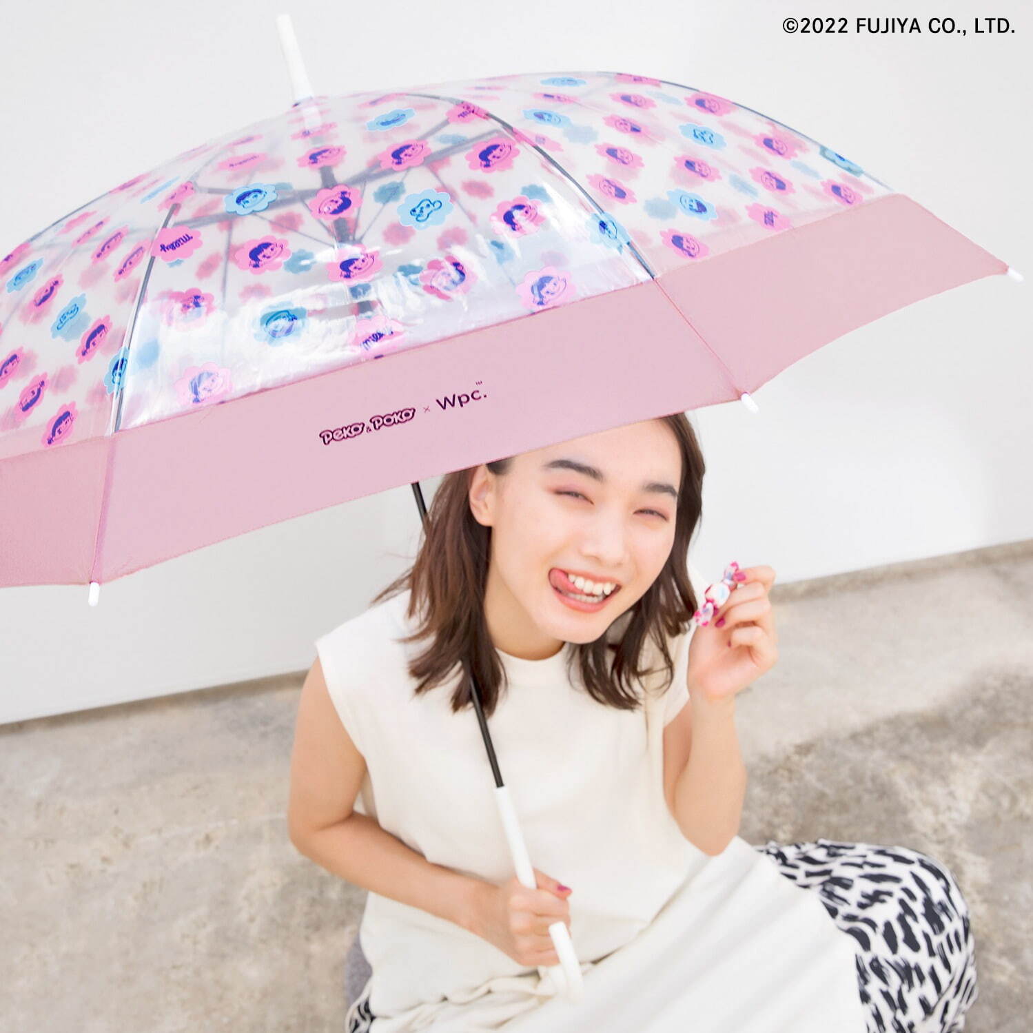 Wpc.ペコちゃんのビニール傘「ミルキーアンブレラ」