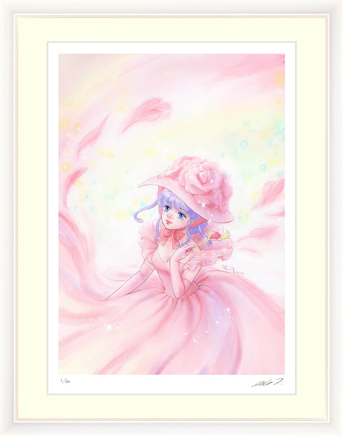 魔法の天使 クリィミーマミ 版画「薔薇の願い」30,800円
56×45cm／エディション：100