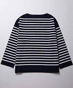 ブラームス ルーツストックのアダム エ ロぺ別注メンズボーダーシャツ、カスレ感のあるネイビー｜写真8