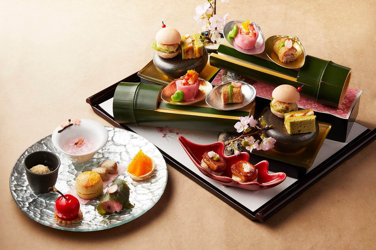 「なだ万 桜アフタヌーンティー」6,380円(サービス料15％別)