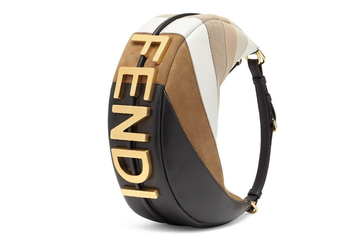 「フェンディグラフィー」ゴールドロゴ入り“三日月型”バッグ、ブレスレット感覚のナノサイズも