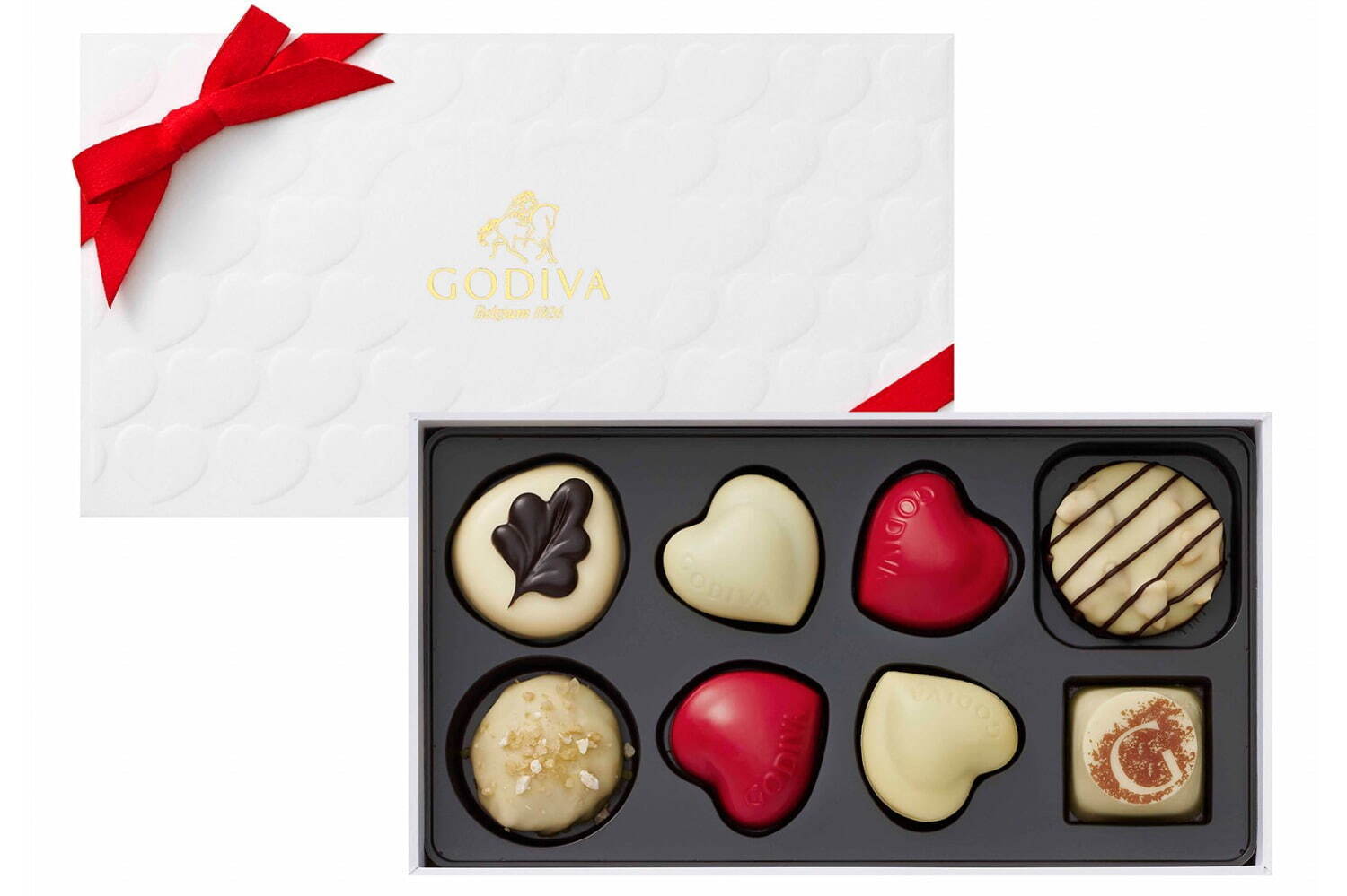 「ゴディバ ホワイトコレクション 心を込めて」ホワイトチョコが主役のホワイトデー限定ボックス