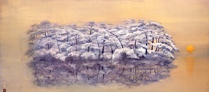 奥田元宋《松島暮色》1976年(昭和51)　絹本・彩色　山種美術館