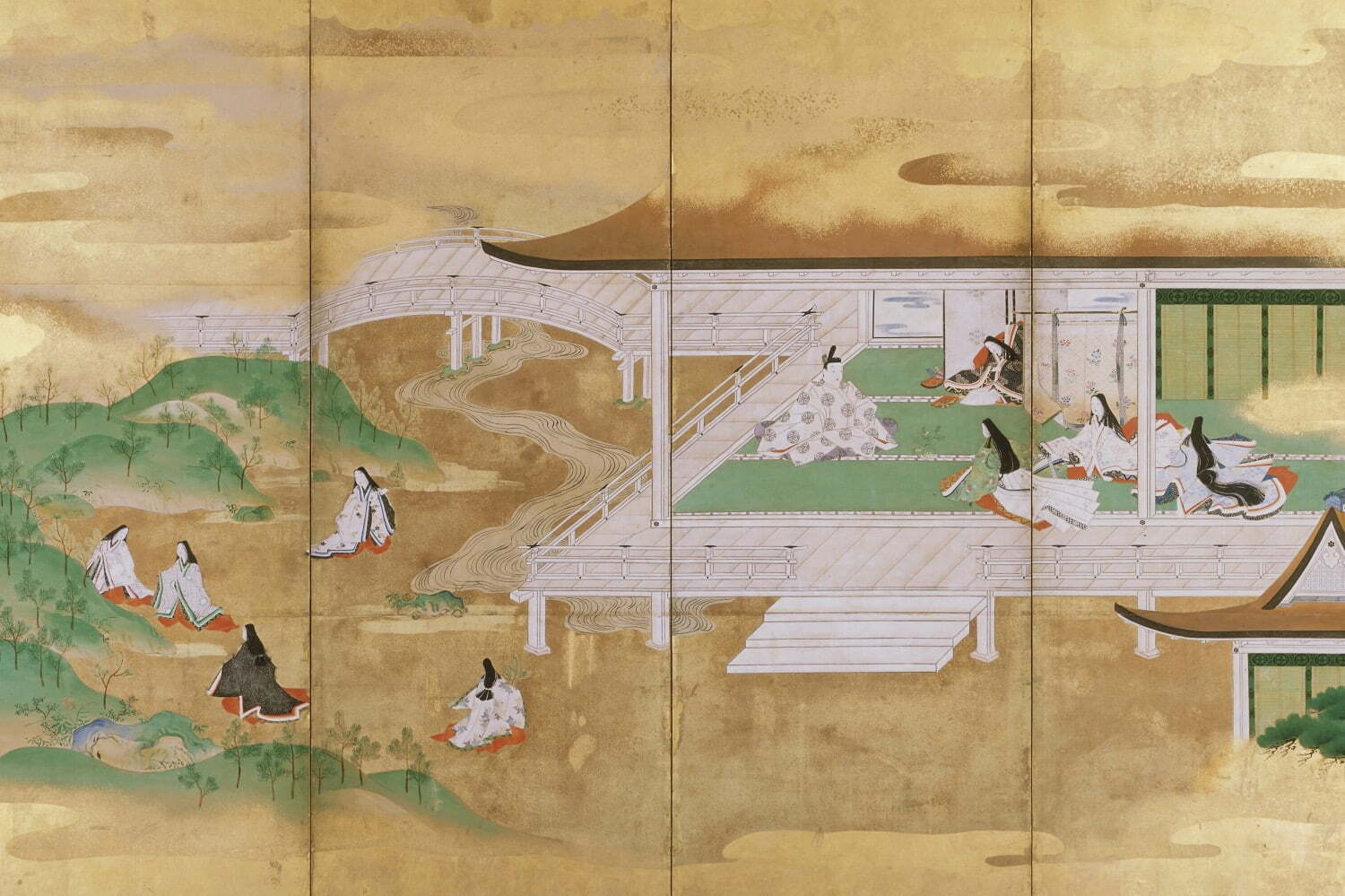 江戸時代｜企画展「王朝文化への憧れ」相国寺承天閣美術館で、江戸時代に描かれた伊勢物語・源氏物語の屏風絵など展示