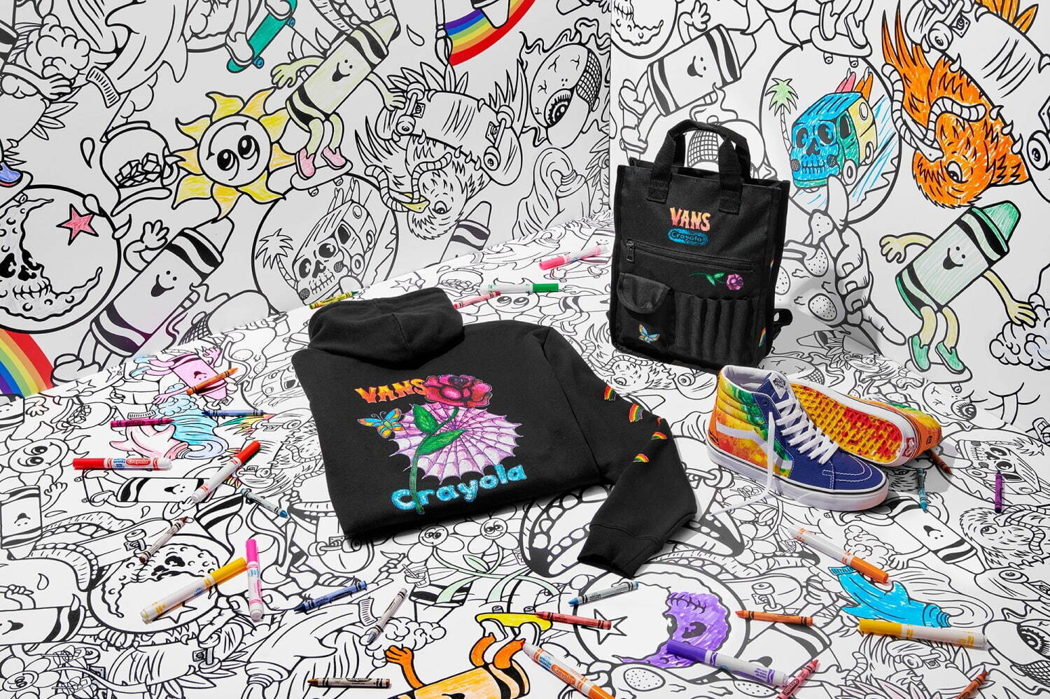 VANS"塗り絵風”にカスタム！？自分色のアッパー＆ソールが楽しめるクレヨラのコラボスニーカー｜写真5