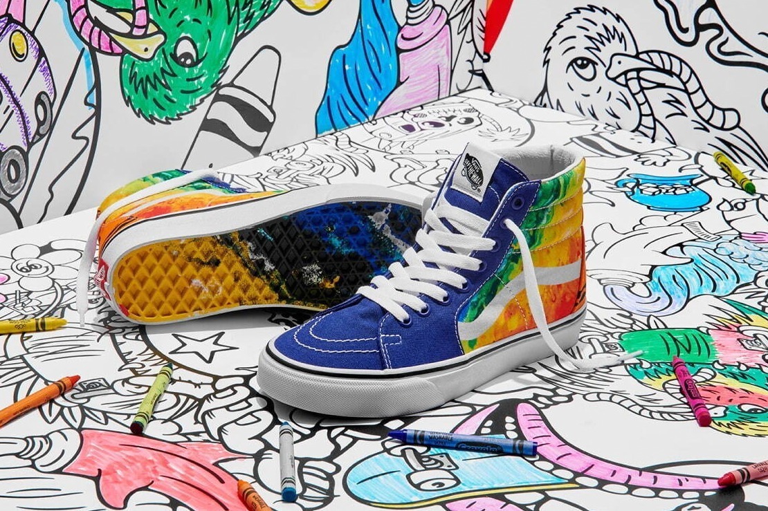 VANS"塗り絵風”にカスタム！？自分色のアッパー＆ソールが楽しめるクレヨラのコラボスニーカー