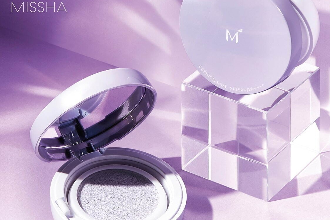 ナチュラルメイク｜ミシャ2022年春コスメ、肌色トーンアップ“ラベンダー色”クッション下地