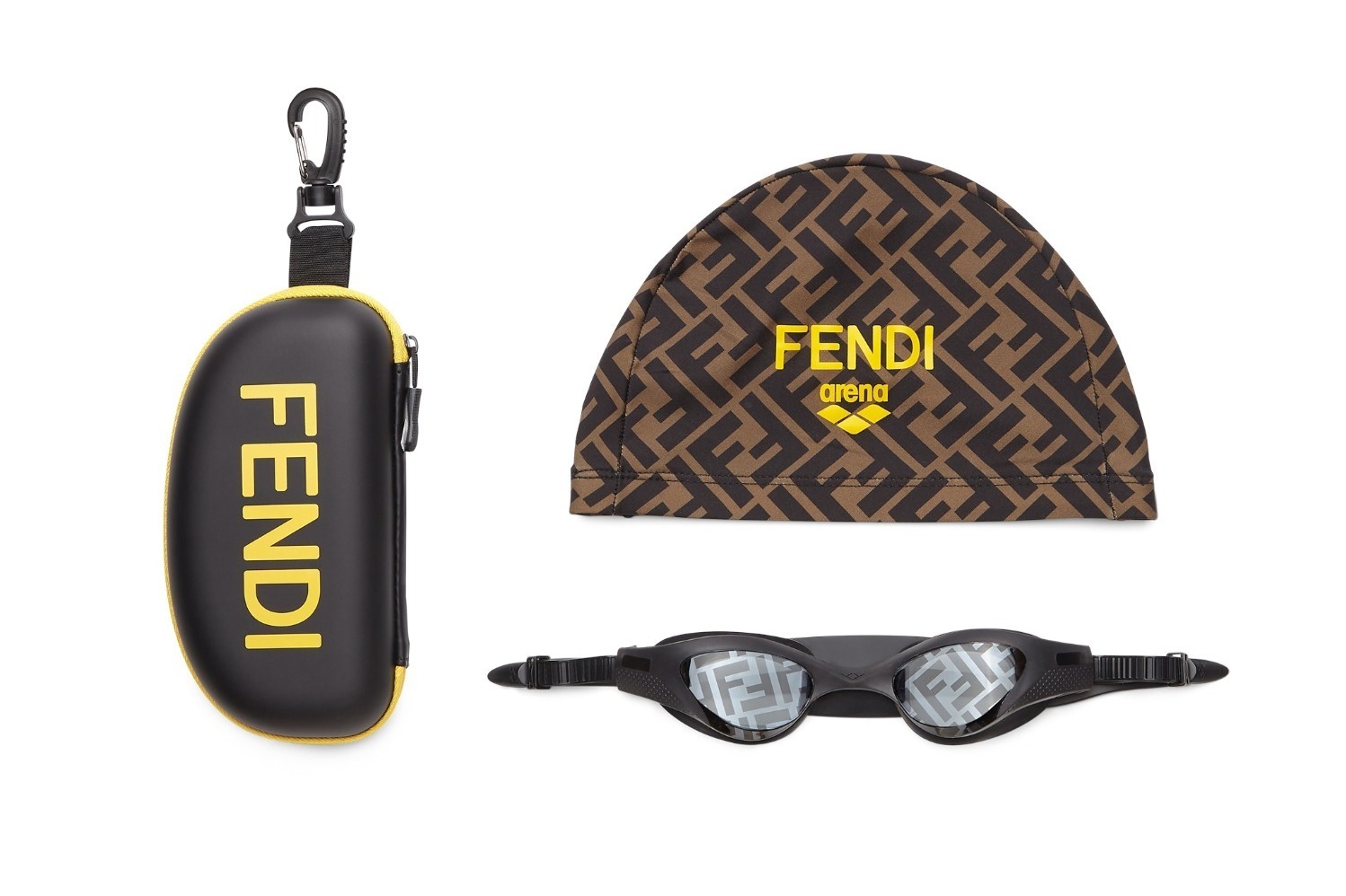フェンディとアリーナのスイミングキット、“FF”ロゴのスイミング 