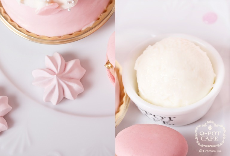 Q-pot CAFE.の桜スイーツ、桜ムースケーキのスイーツプレート＆ほろほろ和三盆｜写真6
