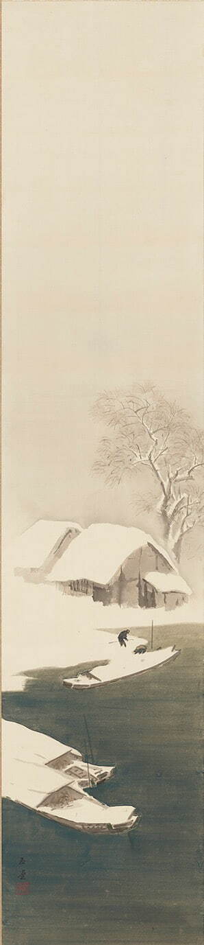 竹内栖鳳・ 横山大観 ・川合玉堂《雪月花》のうち《雪》［前期展示］