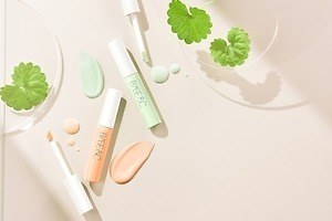 ベースアンドシー2022年春コスメ、ノーファンデCICAメイクに肌悩み補正のコントロールカラー