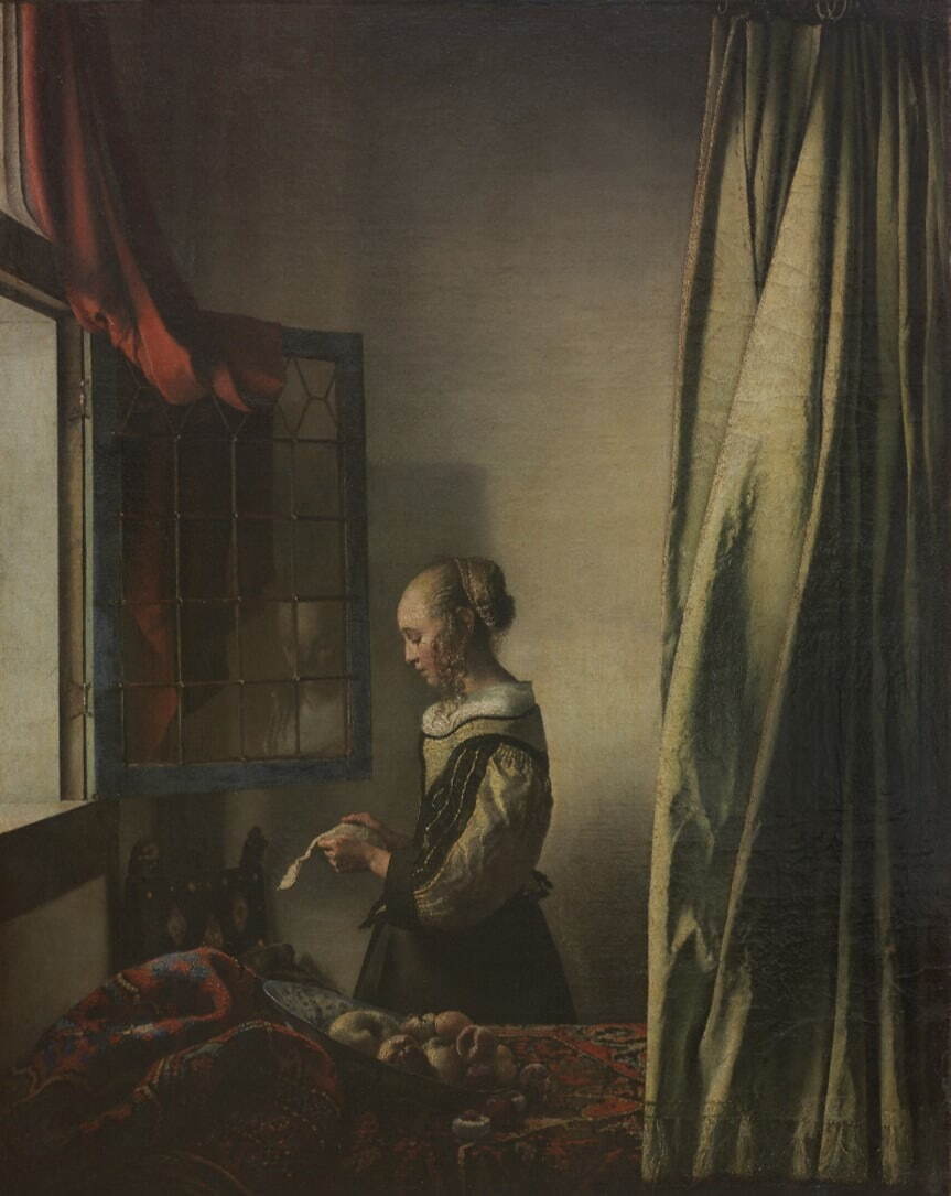 ヨハネス・フェルメール 《窓辺で手紙を読む女》(修復前)1657-59年頃 ドレスデン国立古典絵画館