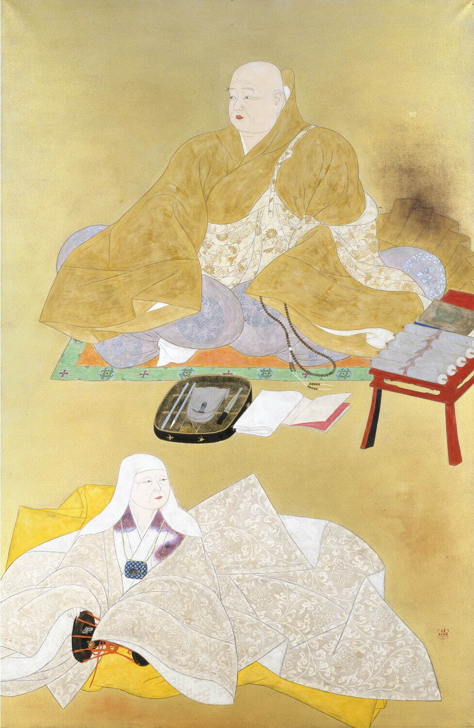 真野満《後白河院と遊女乙前》1980年(昭和55) 再興第65回院展 内閣総理大臣賞