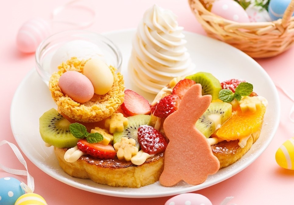 アイボリッシュのイースター限定フレンチトースト たっぷりフルーツにエッグチョコ うさぎクッキー ファッションプレス
