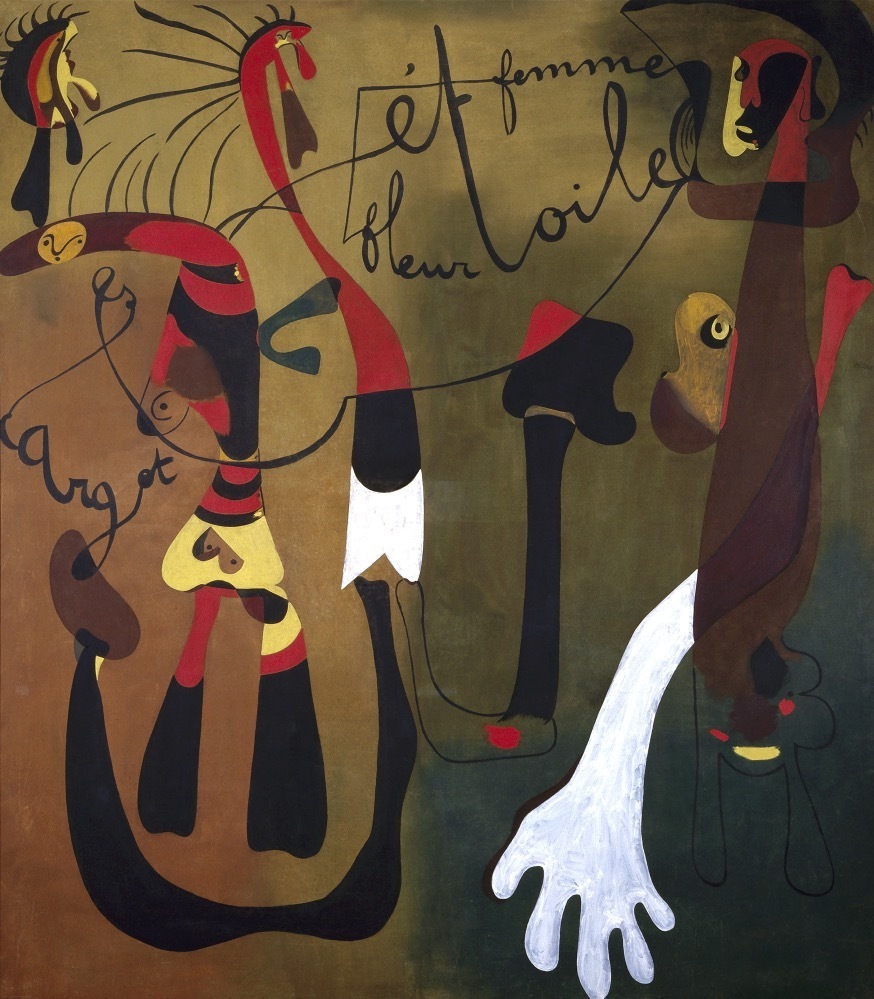 ジュアン・ミロ《絵画(カタツムリ、女、花、星)》1934年 油彩、キャンバス 国立ソフィア王妃芸術センター Photographic Archives Museo Nacional Centrode Arte Reina Sofía, Madrid ©Successió Miró/ADAGP, Paris JASPAR, Tokyo, 2022 E4304