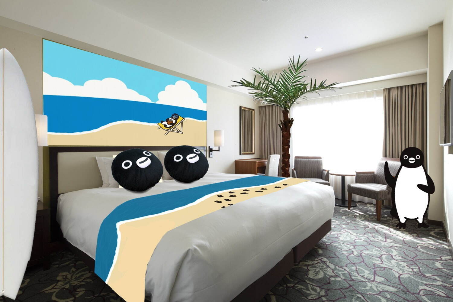 Suicaのペンギン「ビーチ＆リゾート」宿泊ルームがホテルメトロポリタンに、Tシャツ＆朝食つき｜写真1