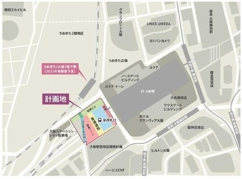 大阪駅西口隣接の複合駅ビル「イノゲート大阪」高架下商業ゾーンは27年春までに開業へ｜写真17
