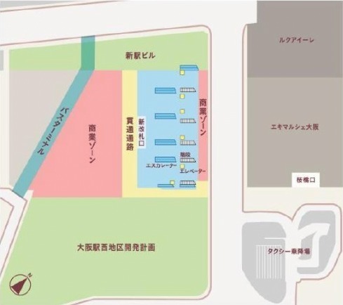 大阪駅西口隣接の複合駅ビル「イノゲート大阪」高架下商業ゾーンは27年春までに開業へ｜写真18