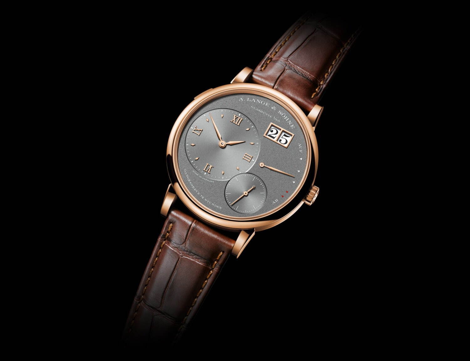 〈A.ランゲ＆ゾーネ〉腕時計「グランド・ランゲ1」シックなグレーダイヤル＆薄型ケース
