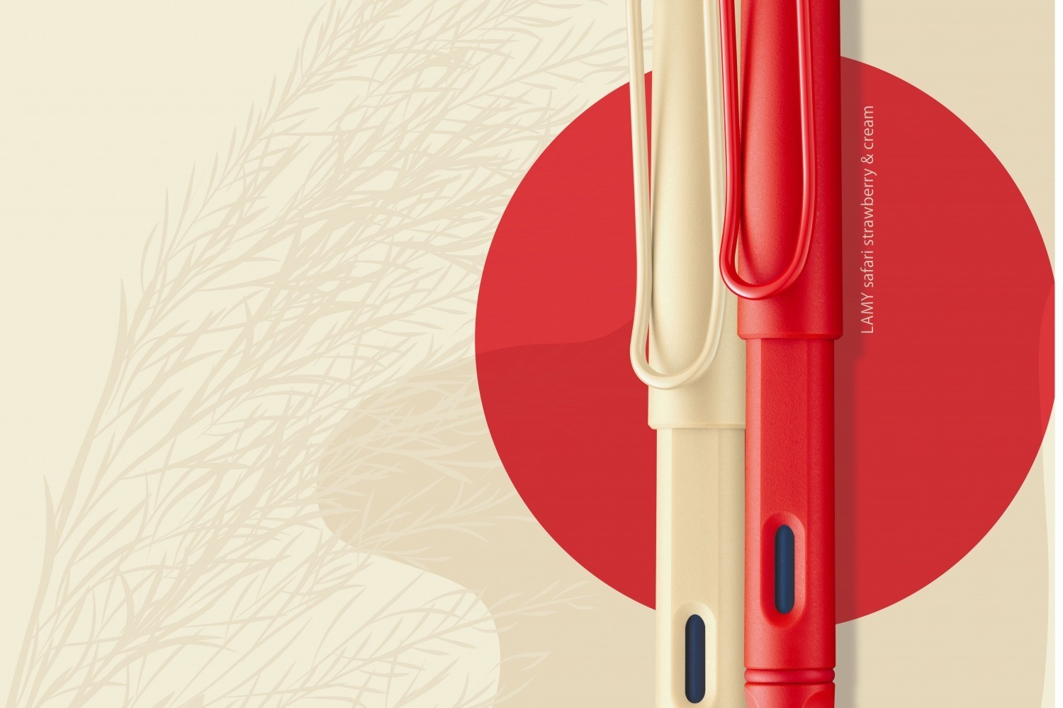 ドイツ筆記具「ラミー サファリ」に、鮮やかストロベリー & まろやかクリーム色のボールペン
