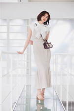 スナイデル22年夏の新作ワンピース、フリルカラーのAラインドレスやストライプ柄シャツワンピ｜写真16