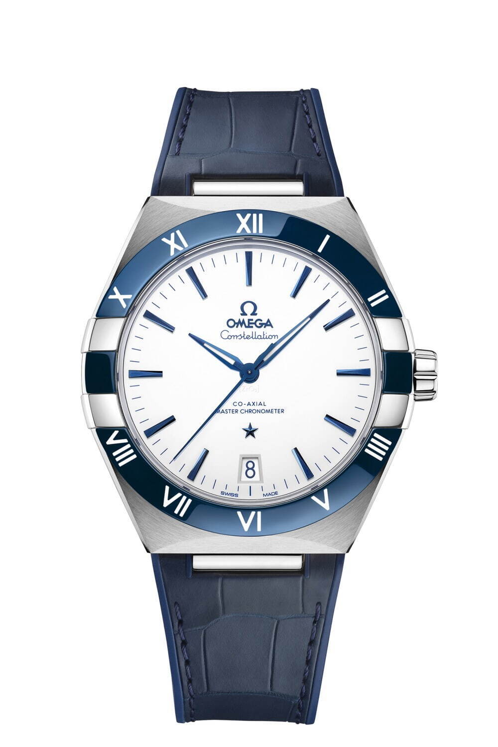 オメガの2022年新作メンズ腕時計、ブルー×ホワイトの新ダイアルを備え