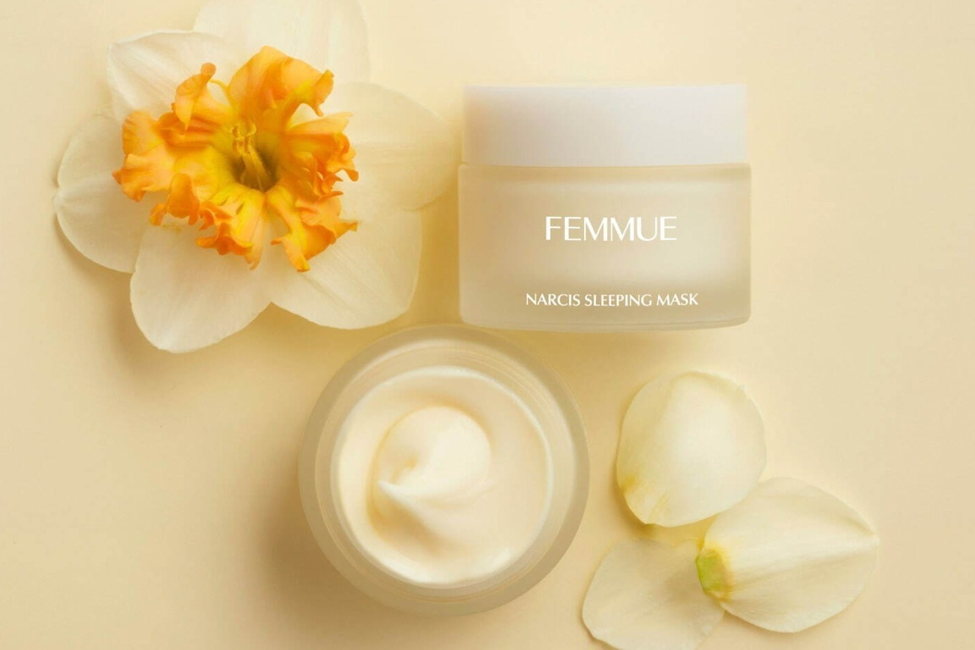 フェイスパック｜ファミュ2022年夏コスメ、塗って寝るだけ「スリーピングマスク」に“水仙エキス”たっぷりの新作