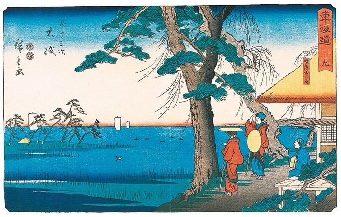 歌川広重《東海道五十三次 九 大磯》隷書版 1849年(嘉永2) 個人蔵