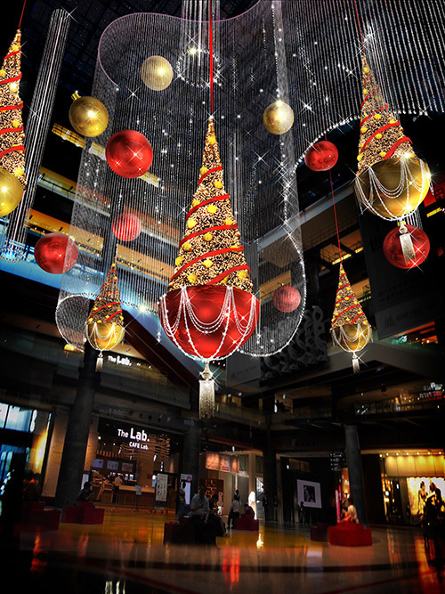 グランフロント大阪、初のクリスマス「うめきた広場」にシャンパンゴールドのイルミネーション | 写真