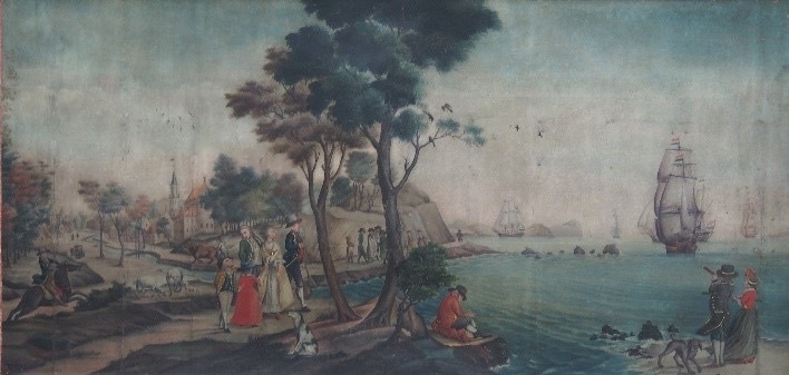 《オランダ海港図》荒木如元筆 江戸時代後期 大和文華館蔵