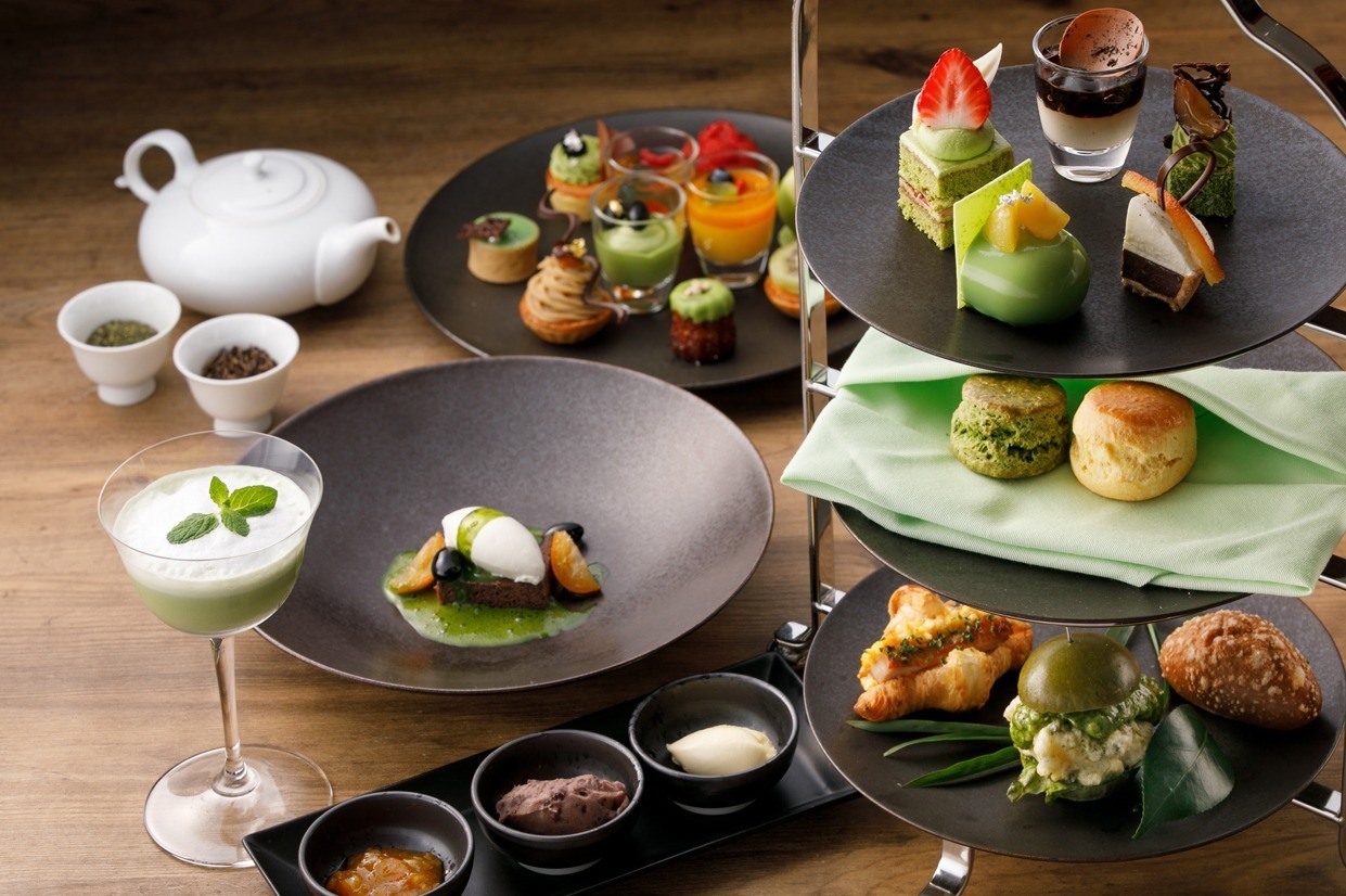 抹茶アフタヌーンティー｜グランド ハイアット 福岡“お茶”アフタヌーンティー、八女の高級玉露が香るケーキ＆グラススイーツ