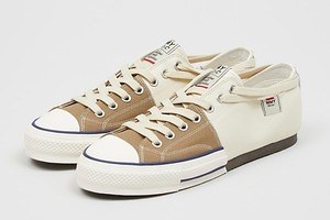 ナイジェル・ケーボン x メゾン ミハラヤスヒロ「スプリットスニーカー」キャンバス＆レザーを切り替え