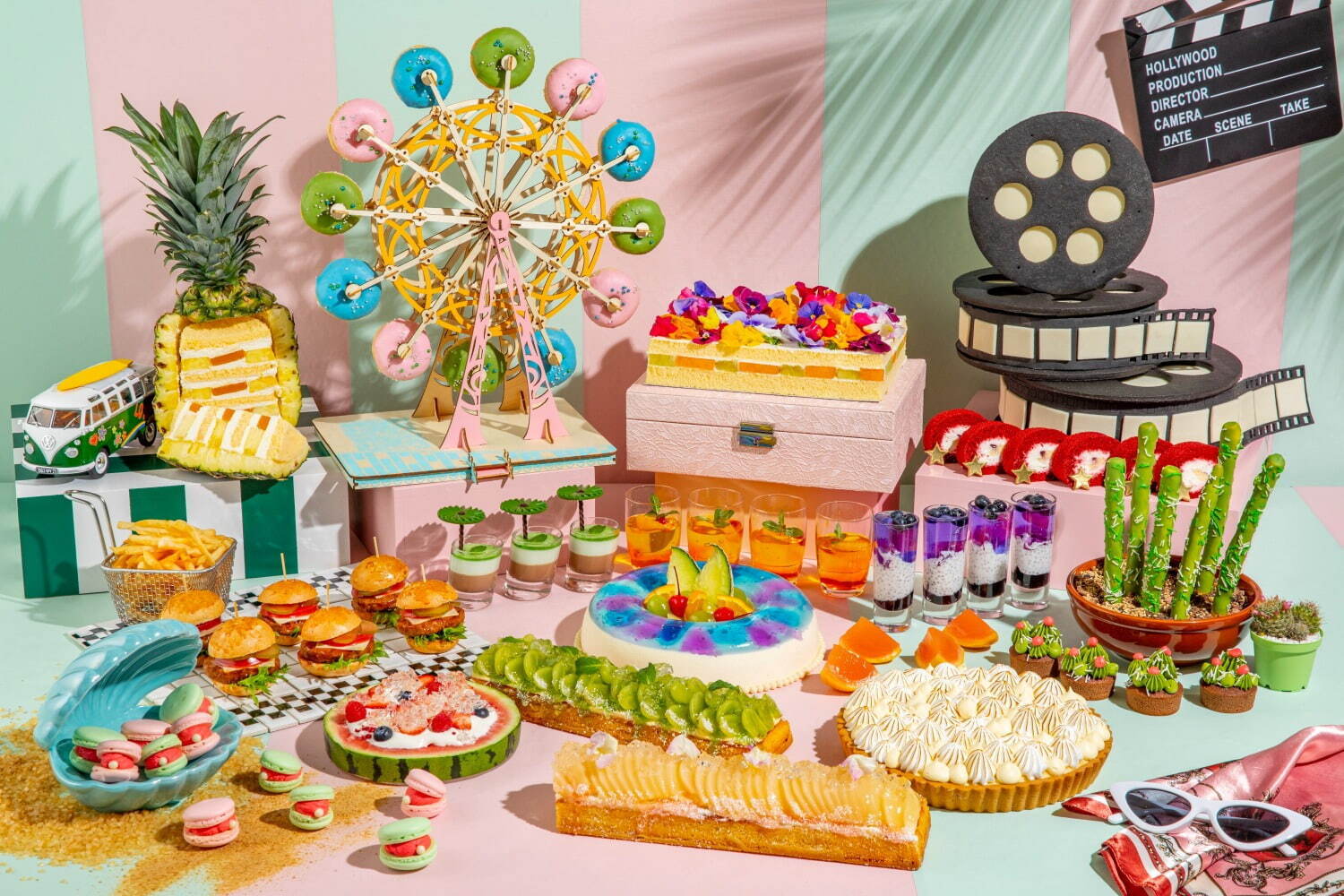 デザートビュッフェ｜ヒルトン名古屋“LA”テーマのサマースイーツビュッフェ、ハリウッドやビバリーヒルズなど6エリアを表現