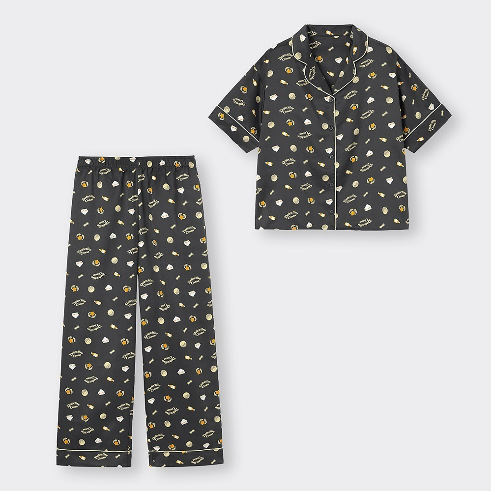 サテンパジャマ(半袖&ロングパンツ) 2,990円