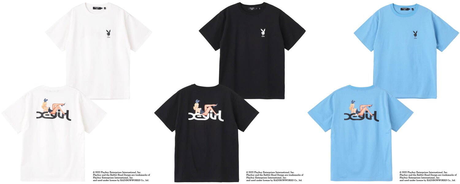 X-girl×プレイボーイ、“バニーガール”プリントのTシャツ&“ラビットヘッドロゴ”のキャミソール｜写真4