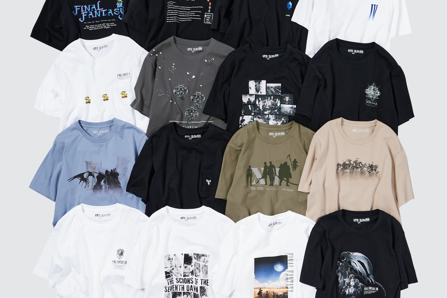 ファイナルファンタジー｜ユニクロ「UT」ファイナルファンタジーのプリントTシャツ、第1作から「XVI」まで16シリーズ