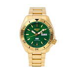 セイコー 5スポーツ×ハフの腕時計、グリーン文字盤×ゴールドブレスのクラシックウオッチ｜写真1