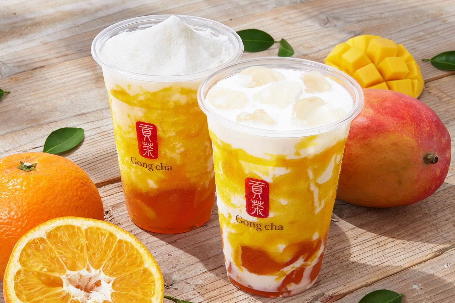 ゴンチャ「いよかんマンゴー ミルクティー＆フローズン」