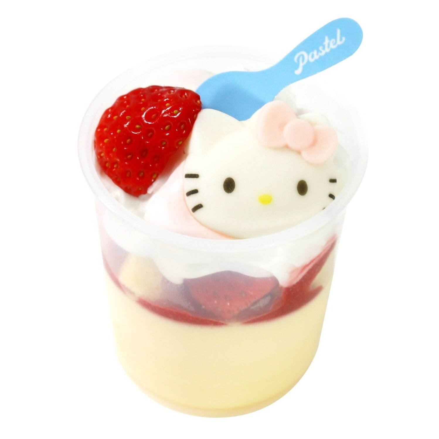 パステル サンリオ ハローキティ イチゴケーキ仕立てのなめらかプリン リボンモチーフのプリンロール ファッションプレス