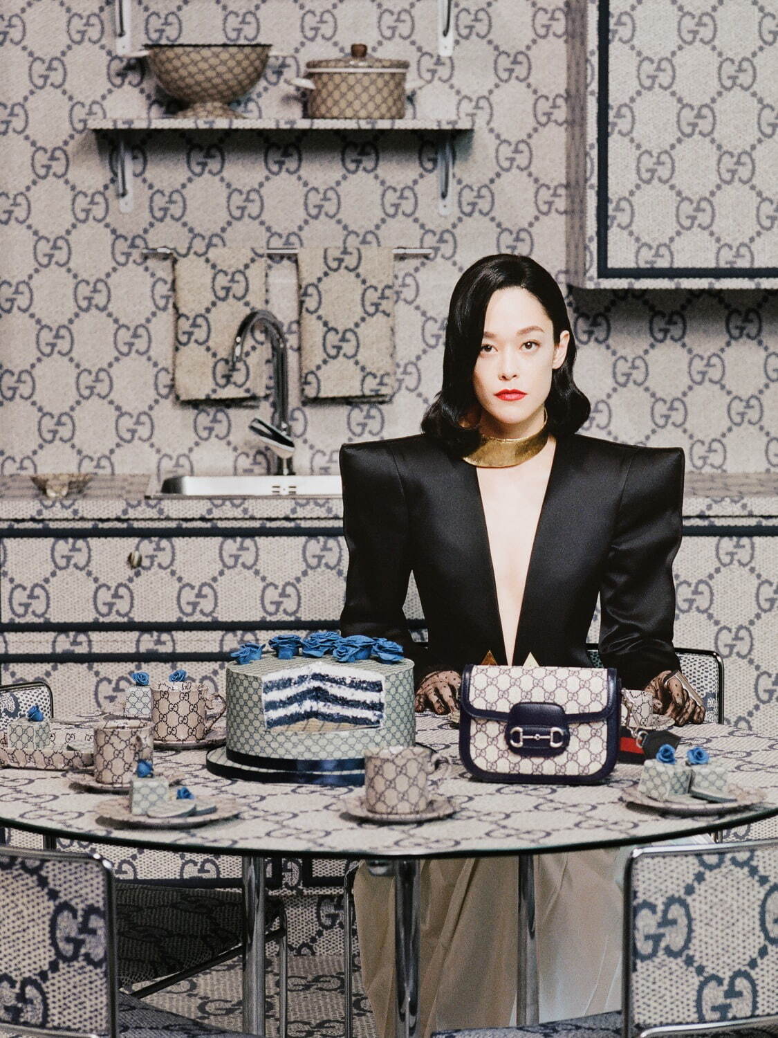 グッチ(GUCCI) ブルー GG キャンバス｜写真4