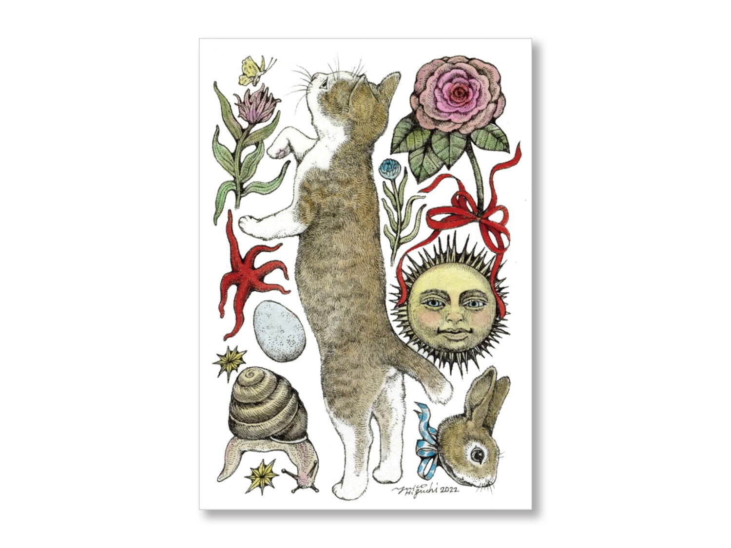 書籍『ヒグチユウコ ボリス カードブック』猫のボリスが主役！新作入り全24作品のポストカード｜写真3