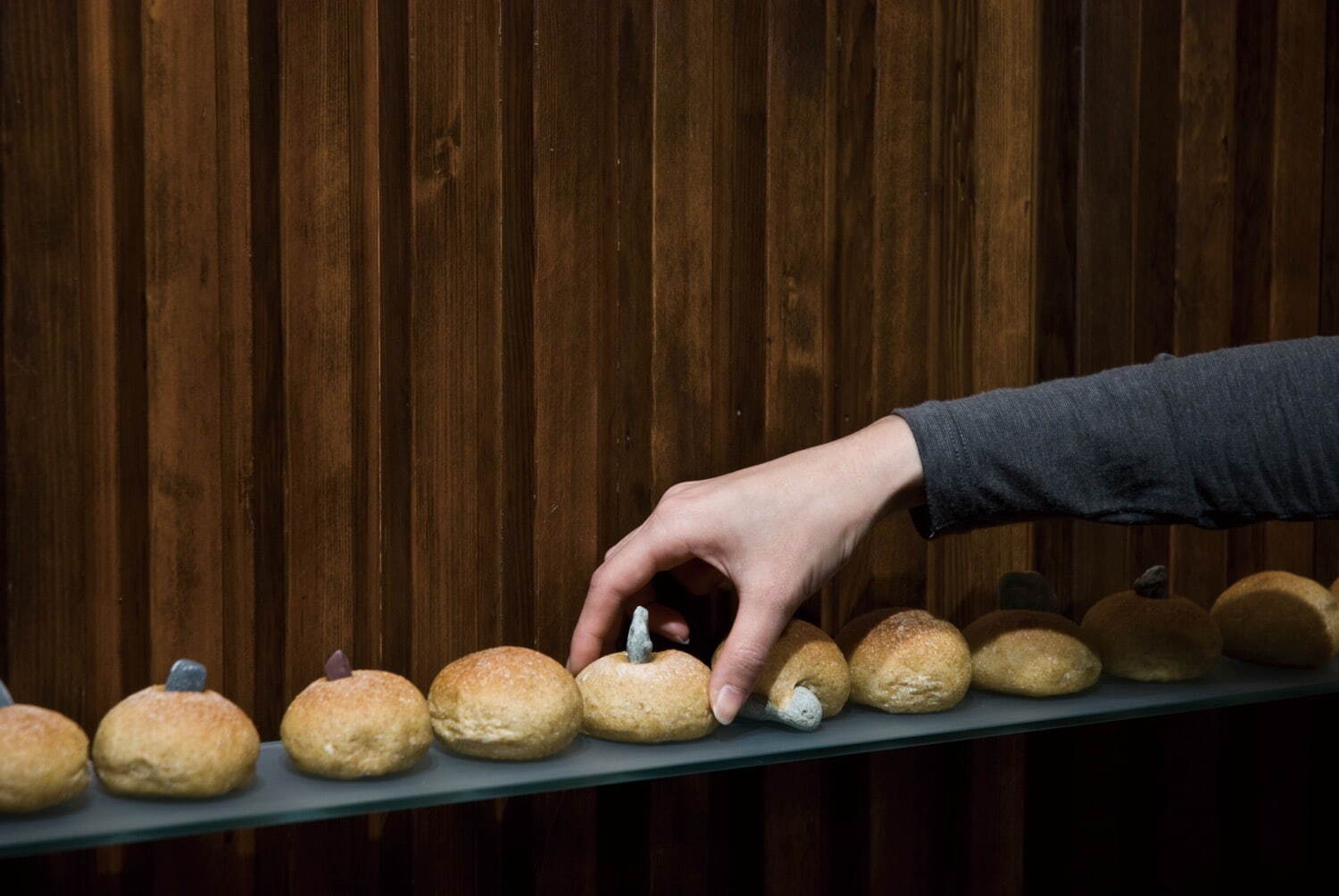 大久保あり《パンに石を入れた17の理由》2013年 展示風景 撮影:畔上咲子