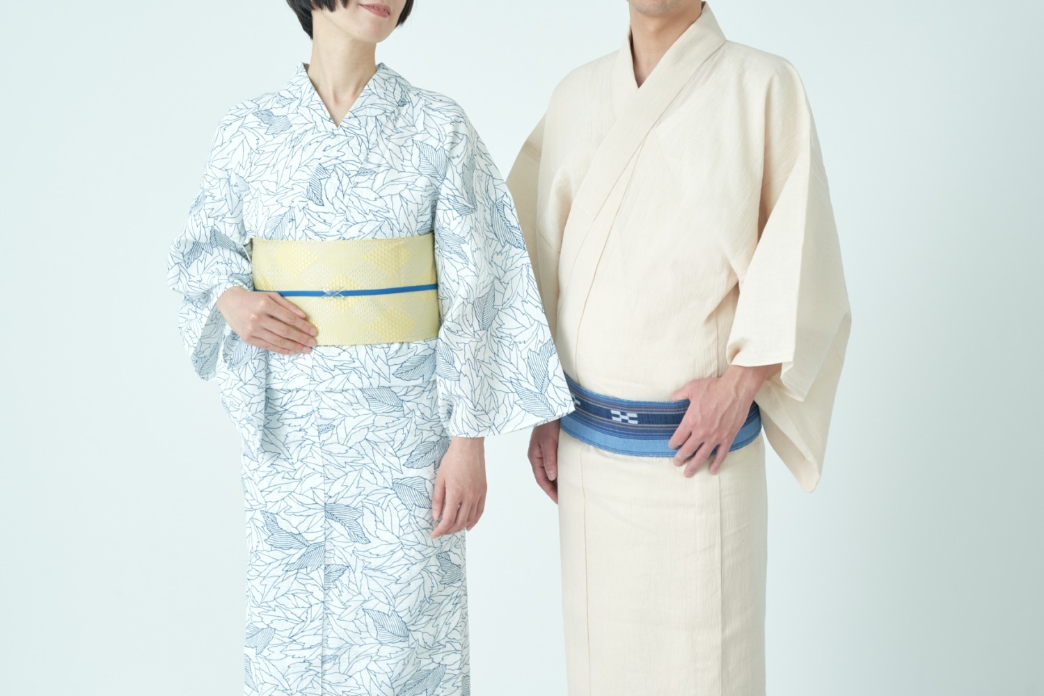 ザ・ヤードの新作夏きもの＆ゆかた、木々や海など自然の“あお”を表現 - 切子ガラスの帯留も