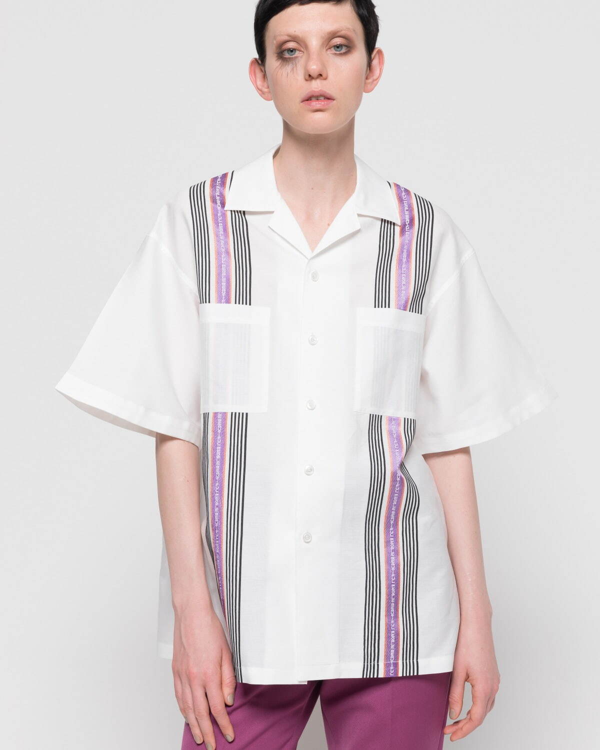 tuck line shirting open-necked shirt 53,900円