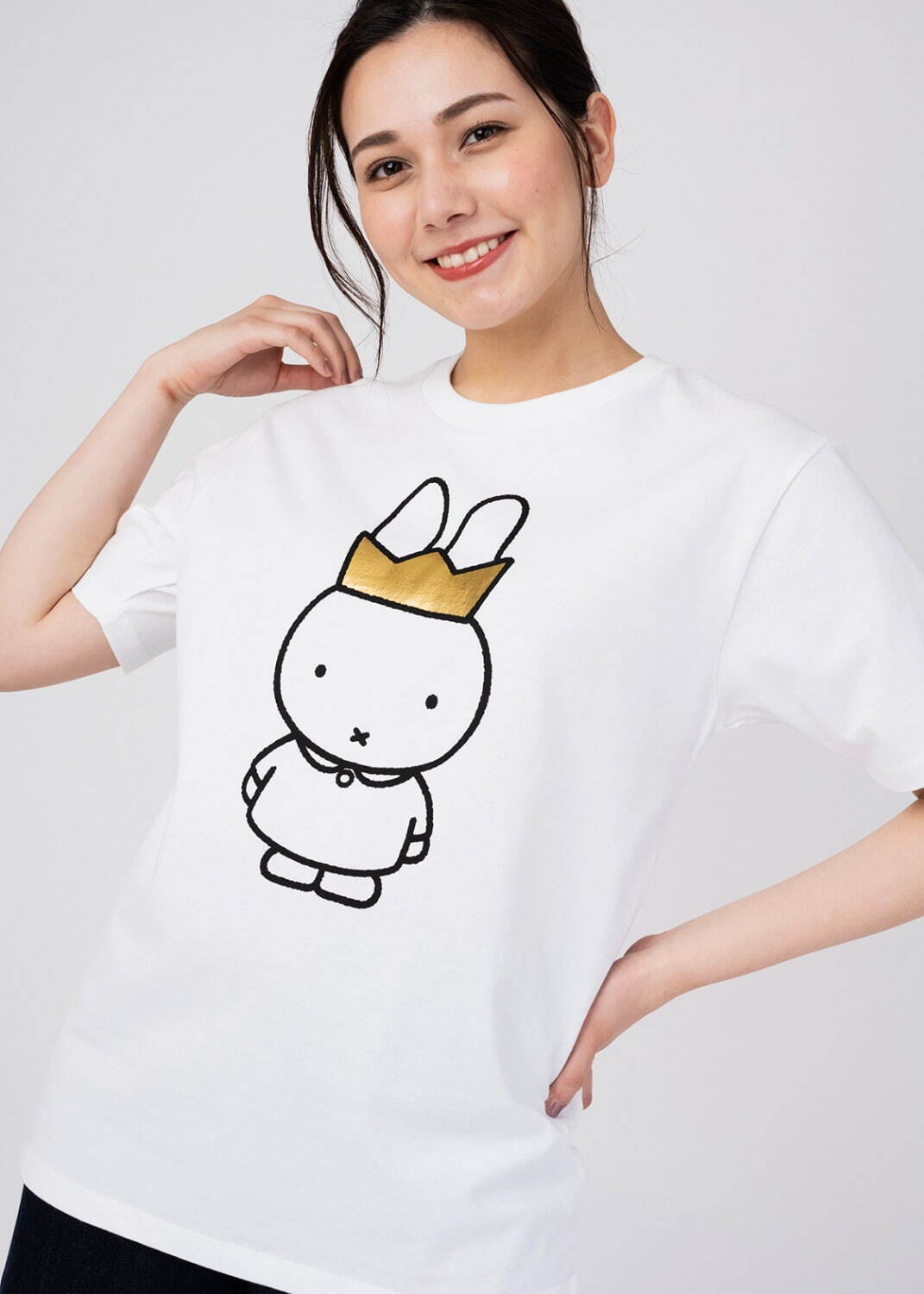 新品未使用！グラニフ ミッフィー フリーサイズ シャツ ワンピース ホワイト 新品未使用！グラニフ ミッフィー フリーサイズ シャツ