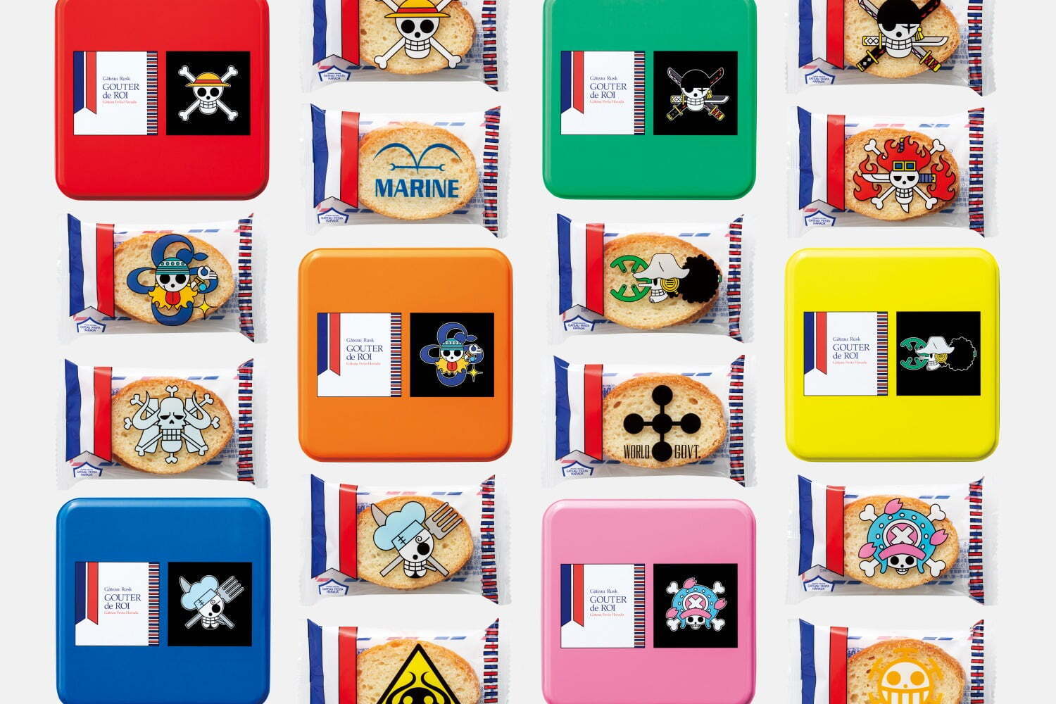 ガトーフェスタ ハラダ『ONE PIECE』コラボラスク「グーテ・デ・ロワ」ルフィなどのデザイン缶